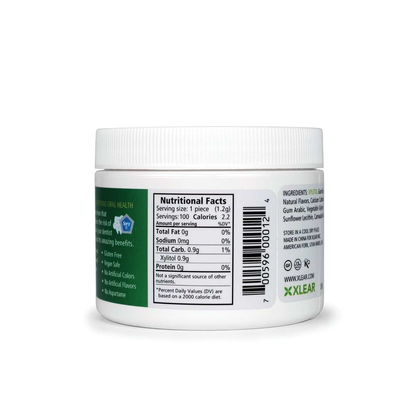 Spry Fresh Natural Xylitol Chewing Gum Dental Defense System Aspartame-Free Sugar Free Gum (Spearmint, 100 Count - Pack Of 1)