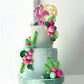 Flamingo Cake Toppers Summer Cake Decorations With Palm Leaf Cake Toppers Green Hot Pink Pearl Ball Cake Toppers For Tropical Ha