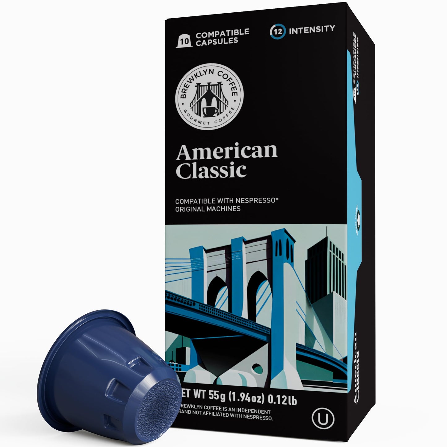 BREWKLYN COFFEE for Nespresso Original Machine 100 pods Certified Genuine Espresso American Classic Blend Pods Compatible with N