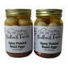 Redhawk Farms Spicy Pickled Quail Eggs - Fresh Quail Eggs Hard Boiled & Pickled In A Spicy Vinegar & Jalapeno Brine - Gourmet Sn