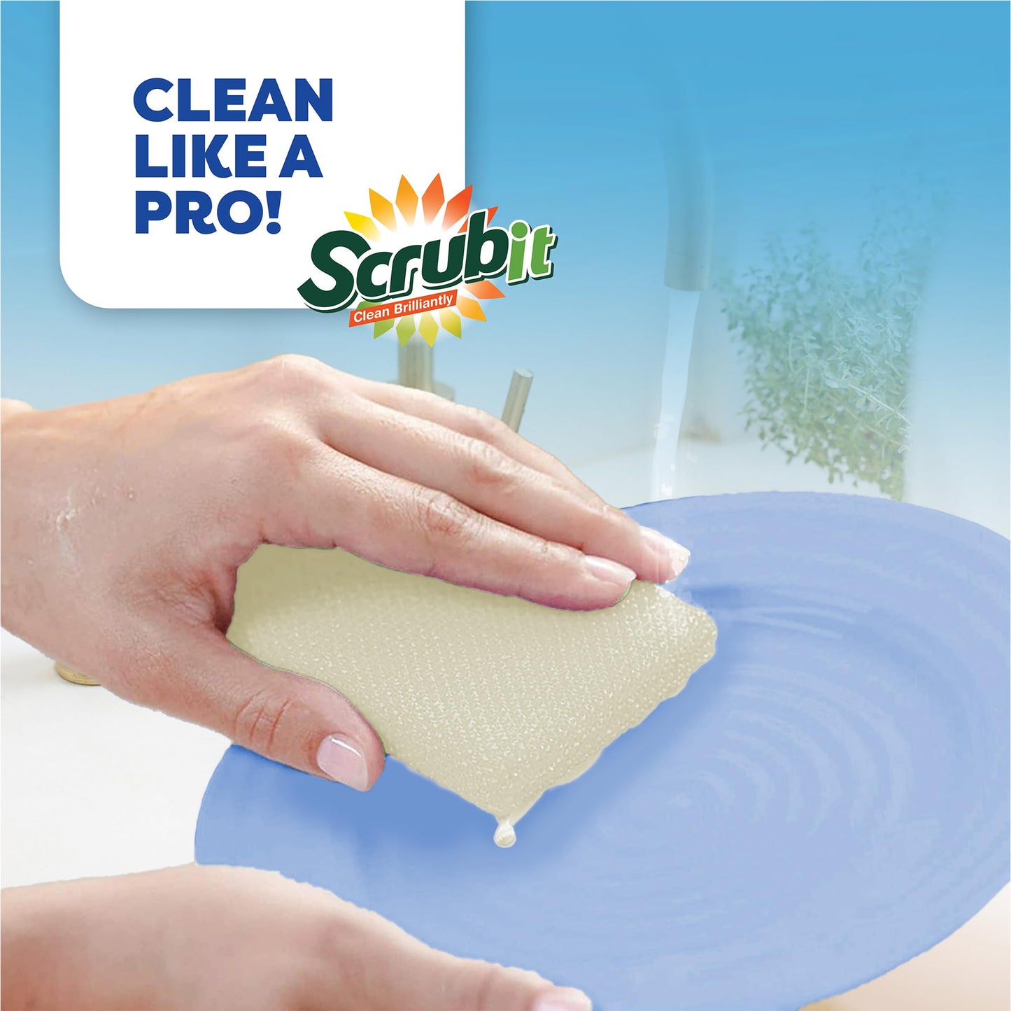 Multi-Purpose Scouring Pad By Scrub-It - Non-Scratch Cleaning Dobie Pads For Pots, Pans, Dishes, Utensils & Non-Stick Cookware -