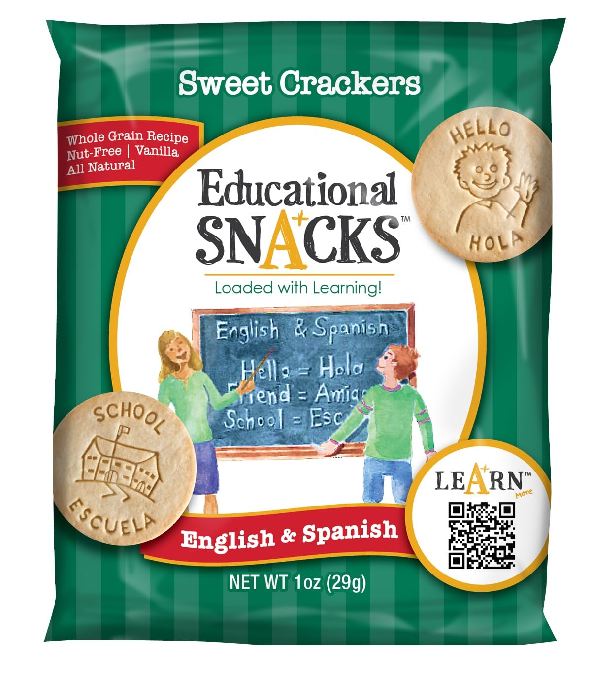 DICK & JANE EDUCATIONAL SNACKS – Bilingual Nut-Free Snacks for Kids – 60-Pack – 1 Ounce Each