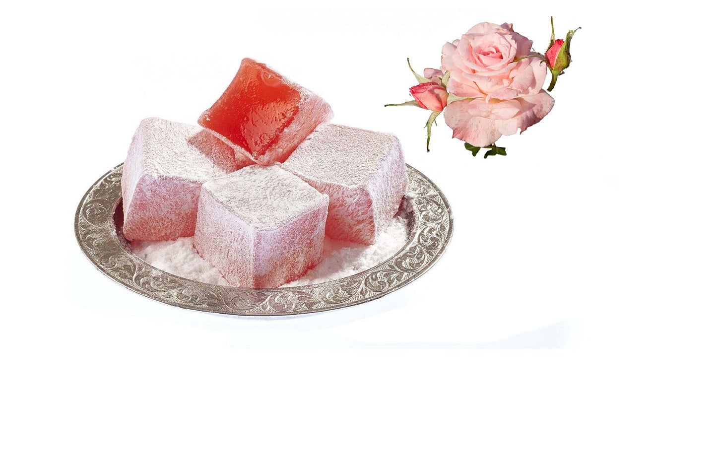Turkish Delight Rose Flavoured 17.64 Oz 1.10 Ibs 500 Gr Lokum