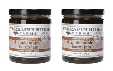 Terrapin Ridge Farms Apple Maple Bacon Jam - Sweet & Savory Jam With Apples, Maple, Bacon, Cinnamon, And Butter - Perfect For Cheese, Glazes, And More - 11 Ounce (Pack Of 2)