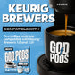 GOD PODS COFFEE High Caffeine  Medium Roast K Cups  Original Blend  Focus and Energy  Single Serve Coffee Pods  24 Count