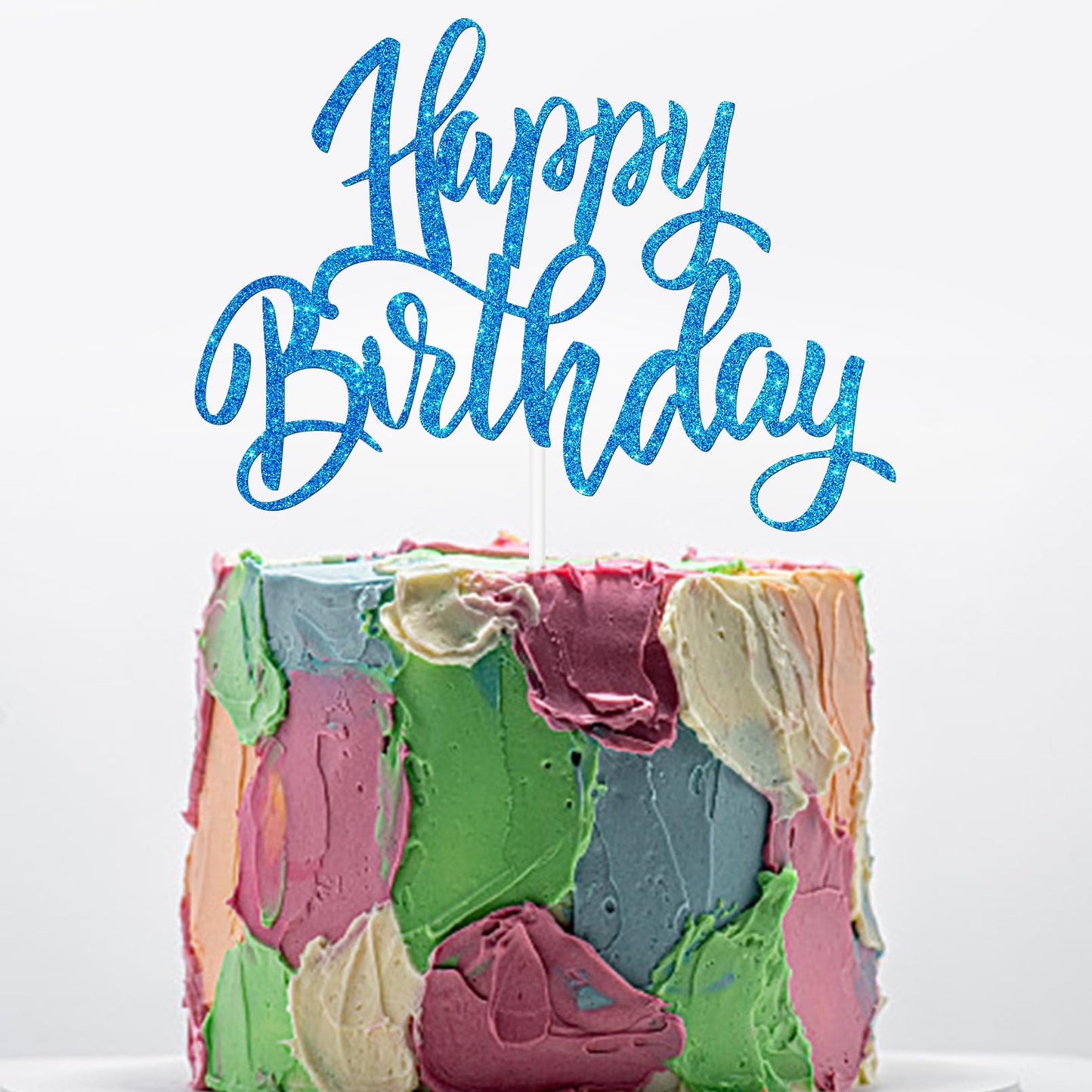 Notbadsys Birthday Cake Decorations, Gold Glitter Letters, Cake Topper, Blue, Model S1-1-(????)