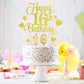 HOGRTi 16th Birthday Cake Decorations Set, Gold Series, Includes Cake Candles and Toppers for Birthday Party