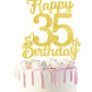 35 Birthday Cake Toppers-Gold Glitter, 35Th Cake Topper For Men,35 Cake Topper For Women, 35Th Birthday Decorations,35Th Birthda