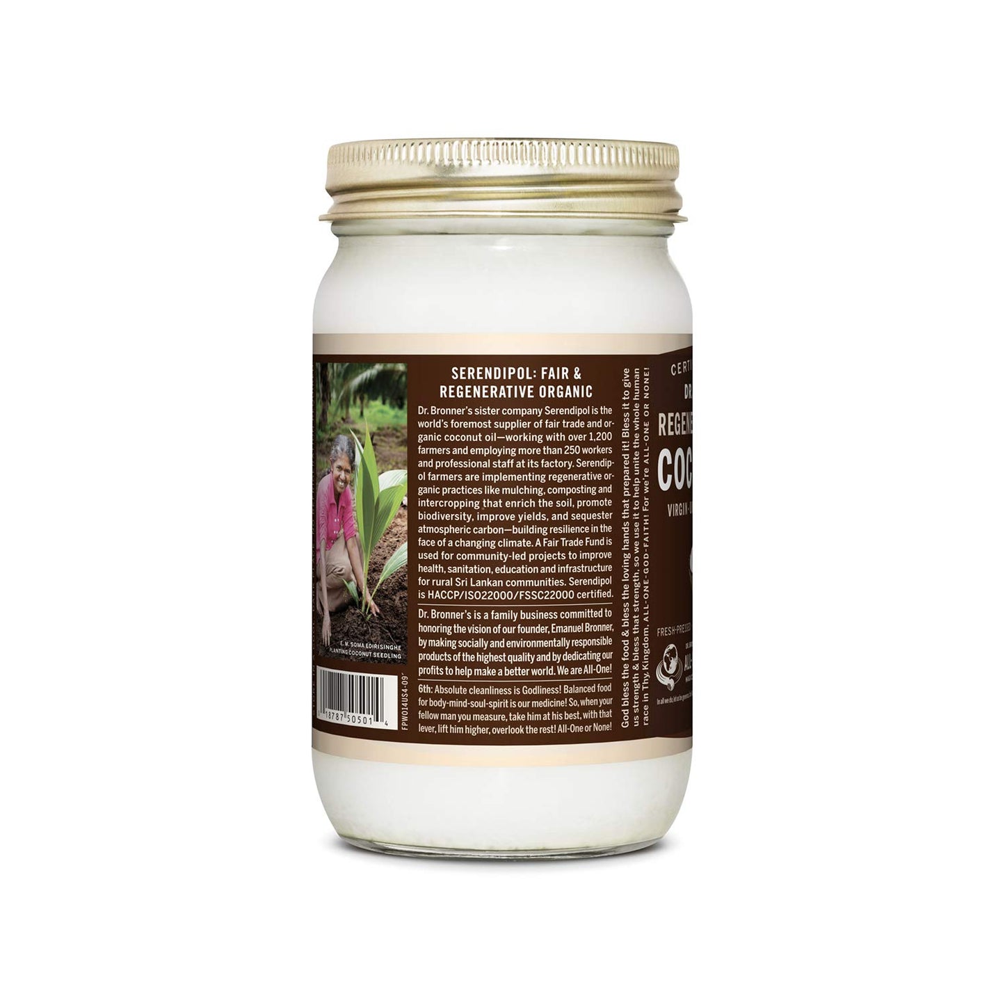 Dr. Bronner'S - Organic Virgin Coconut Oil (Whole Kernel, 14 Ounce) - Coconut Oil For Cooking, Baking, Hair & Body, Unrefined &