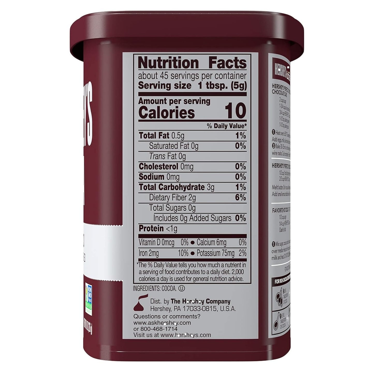Cacao Natural Unsweetened Cocoa Powder Can  8 oz Pack of 2 - Perfect for Baking & Smoothies  Non-GMO  Certified Gluten-Free  226G Value Pack of 2 Cans (16 oz)