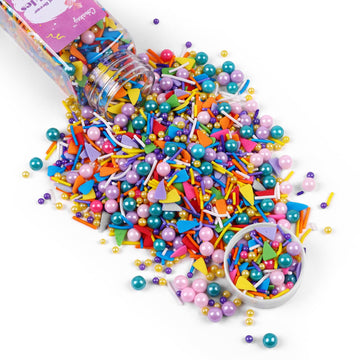 Rainbow Sprinkles For Cake Decorating 4.23Ounce - Colored Pearl Sprinkles For Cupcake Toppers, Ice Cream, Candy, Cookie Decorati