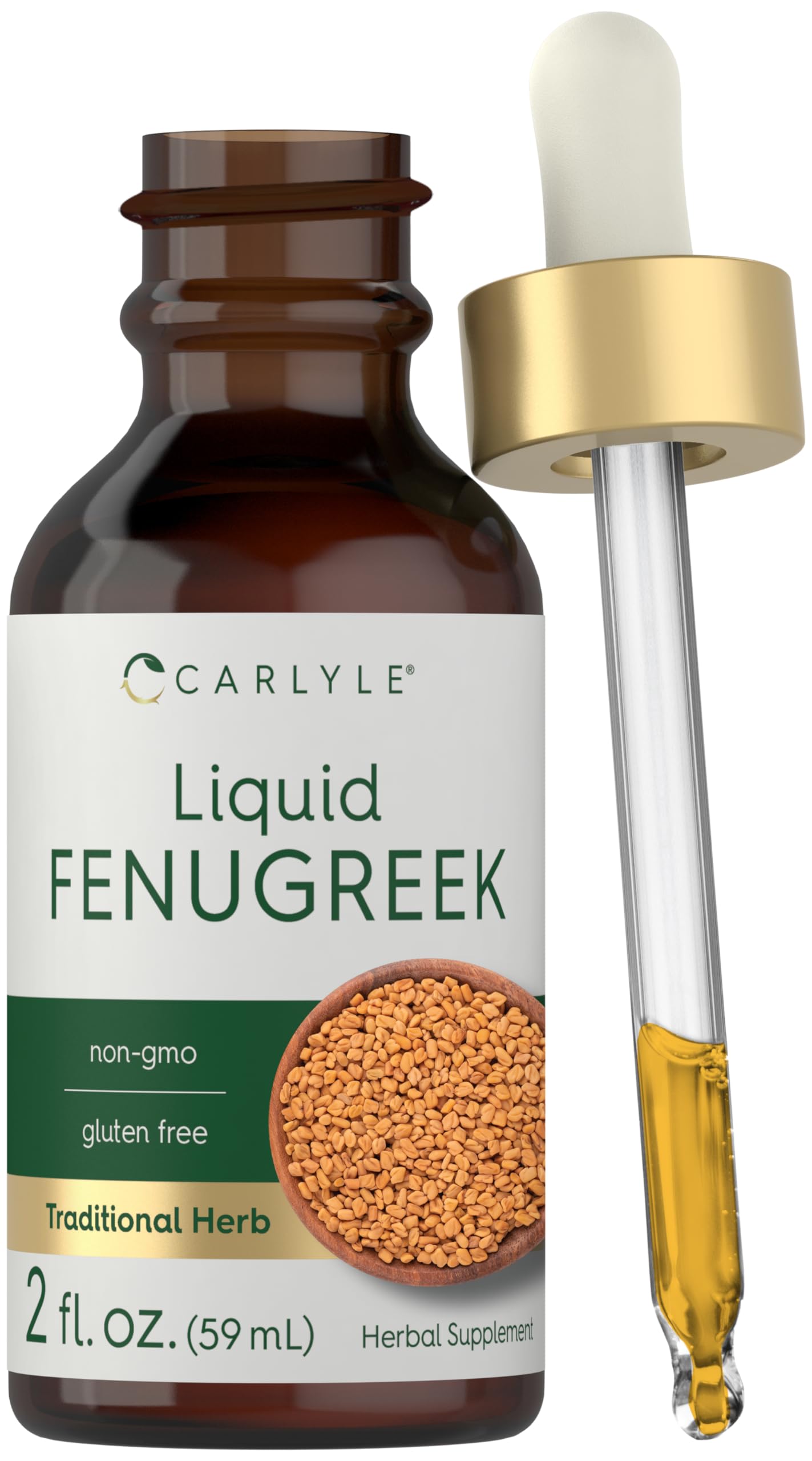 Carlyle Fenugreek Extract Liquid Tincture - Non-GMO, Gluten Free - 2 fl oz - Model CL25061