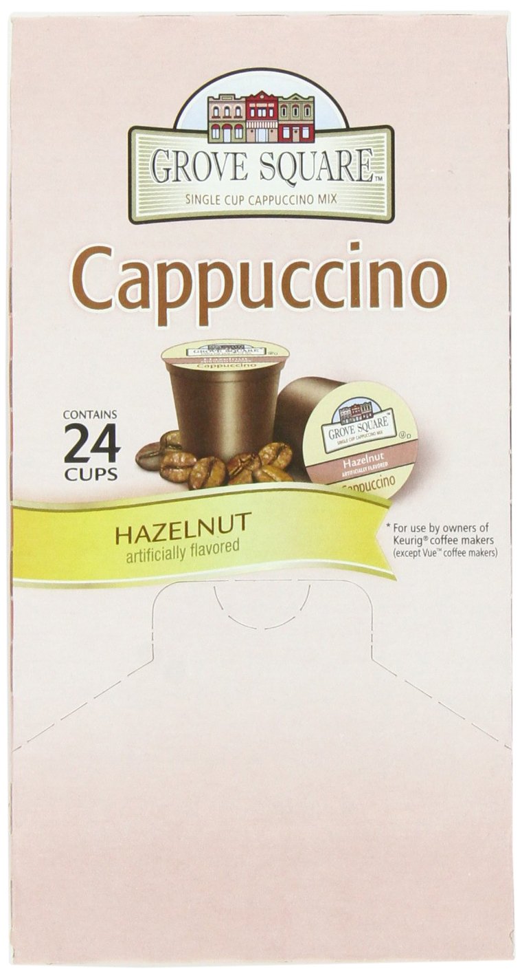 Grove Square Coffee Cappuccino, Hazelnut - 24 Single Serve Cups, Model 12G102F4652