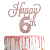 Lingteer Happy 6Th Birthday Cake Topper - Cheers To 6Th Birthday Six Years Old Birthday Party Cake Decorations Sign.
