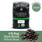 The Bean Organic Coffee Company Water Processed Decaf Le Bean, Dark French Roast, Whole Bean Coffee, 5-Pound Bag