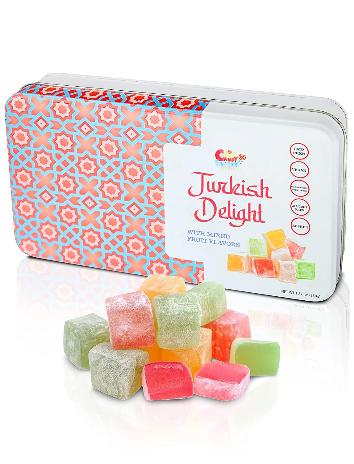 Sarahs Candy Factory, Turkish Delight With Assorted Fruit Flavors (30 Oz) Gift Box For Everyone