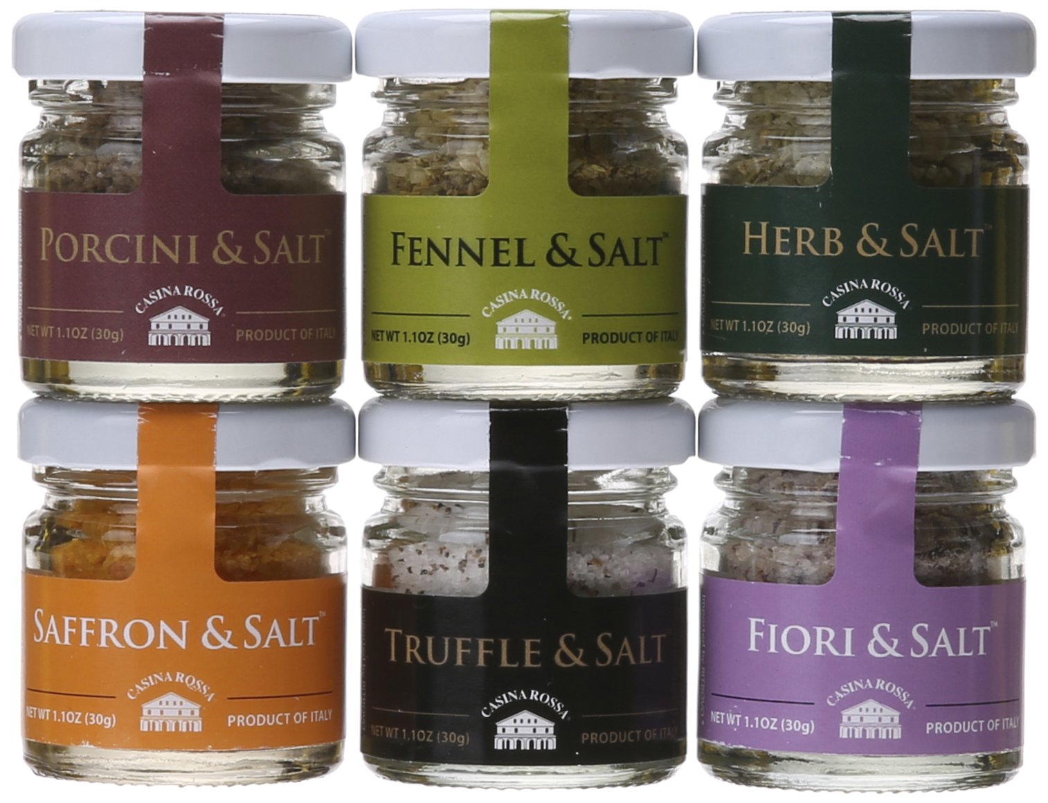Casina Rossa Gourmet Sea Salt Gift Pack - 6 x 1.1 oz. Jars