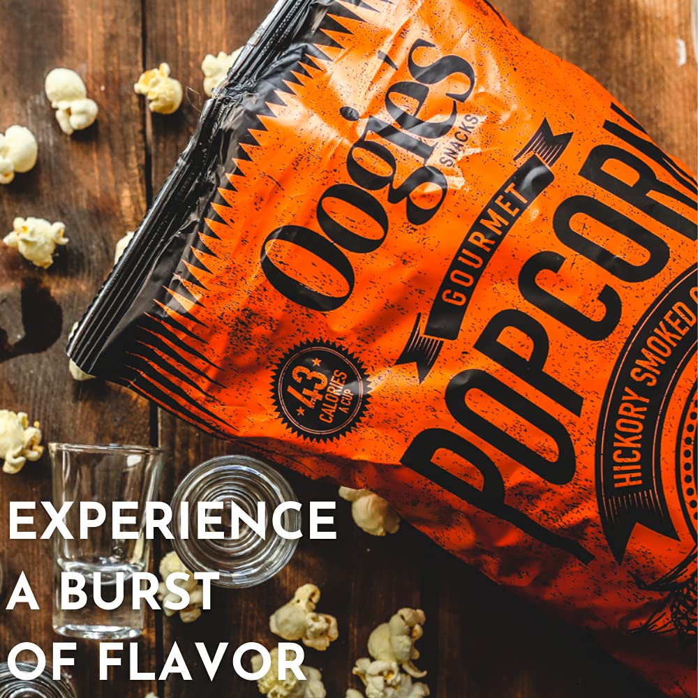 Oogies Gourmet Popcorn 4 Pack Hickory Smoked Gouda Gluten Free 4.25 Ounce Big Bag