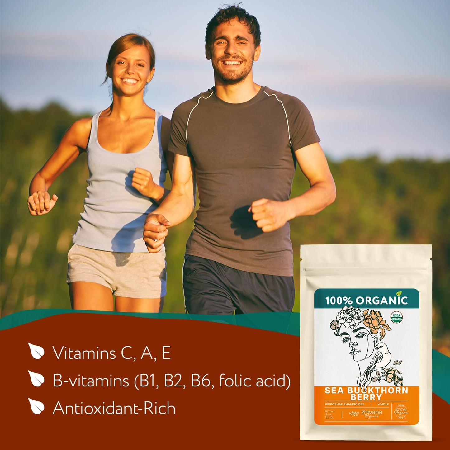 Organic Sea Buckthorn Berry - Sea Buckthorn Tea, Dried Seaberry, Seabuckthorn - Espino Amarillo - Rich In Nutrients Superfood Be