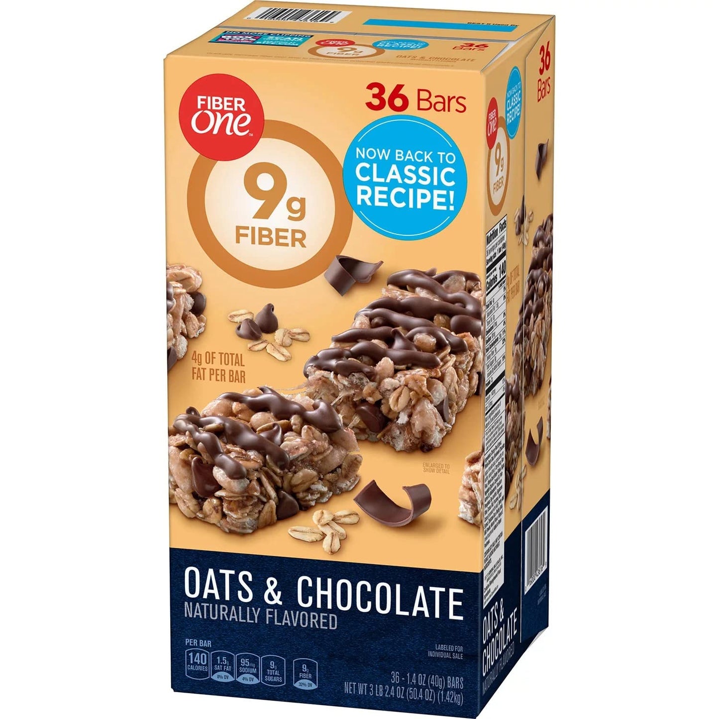 Fiber One Oats and Chocolate Chewy Bars, 36 Count, 1.4 Ounce (Pack of 36)