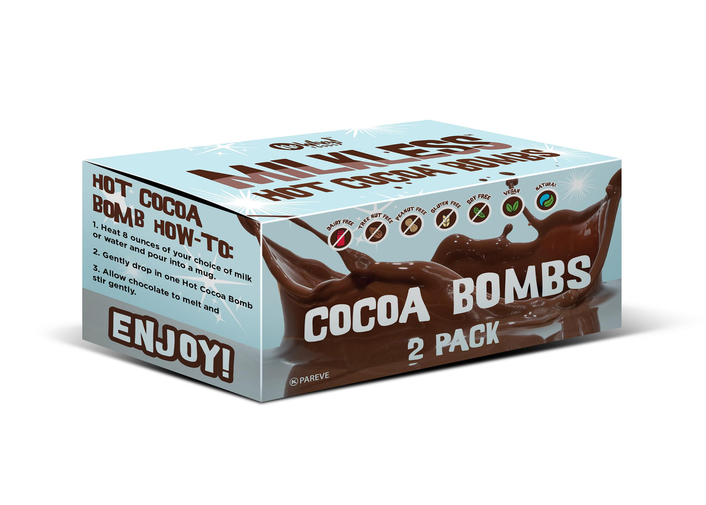 No Whey! Foods Milkless Vegan Hot Cocoa Bomb Set - Dairy Free, Peanut Free, Gluten Free - 1 Pack
