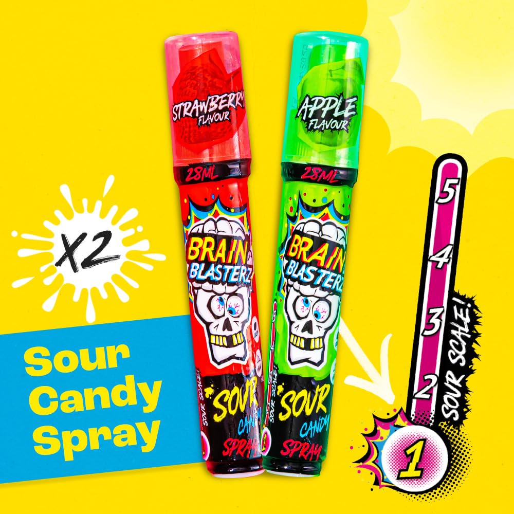 Brain Blasterz Large Sour Candy Variety Pack, Halloween Candy Box, Sour Candy Gift Box W/ 22 Pcs, Sour Sweets, Unique Candy Vari