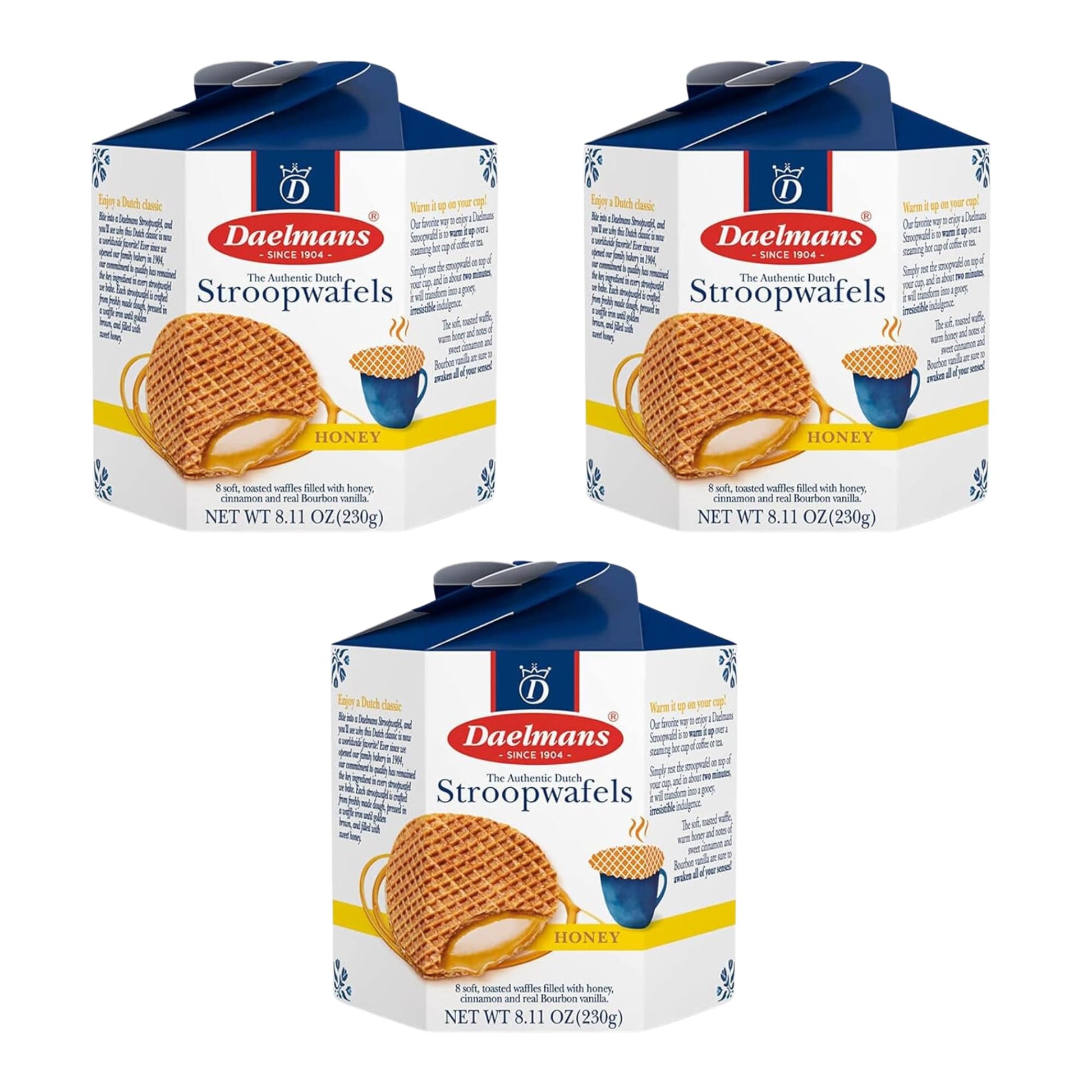 Daelmans Stroopwafels Dutch Waffles, Jumbo Honey, 10.23 Oz (Pack of 3), Kosher Dairy