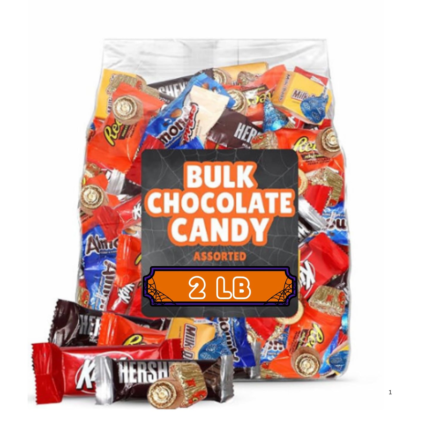 Bulk Halloween Chocolate Candy Variety Pack - 2 Pound Bag of Individually Wrapped Assorted Milk Chocolate Candies for Trick or T