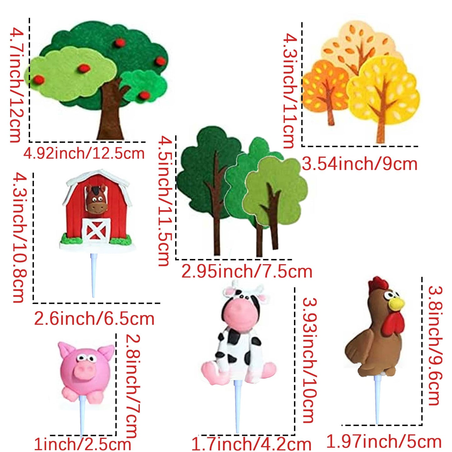 Jevenis Farm Animal Cake Decoration Farm Animal Birthday Cake Topper Cow Cake Decoration For Farm Animal Baby Shower Birthday Pa