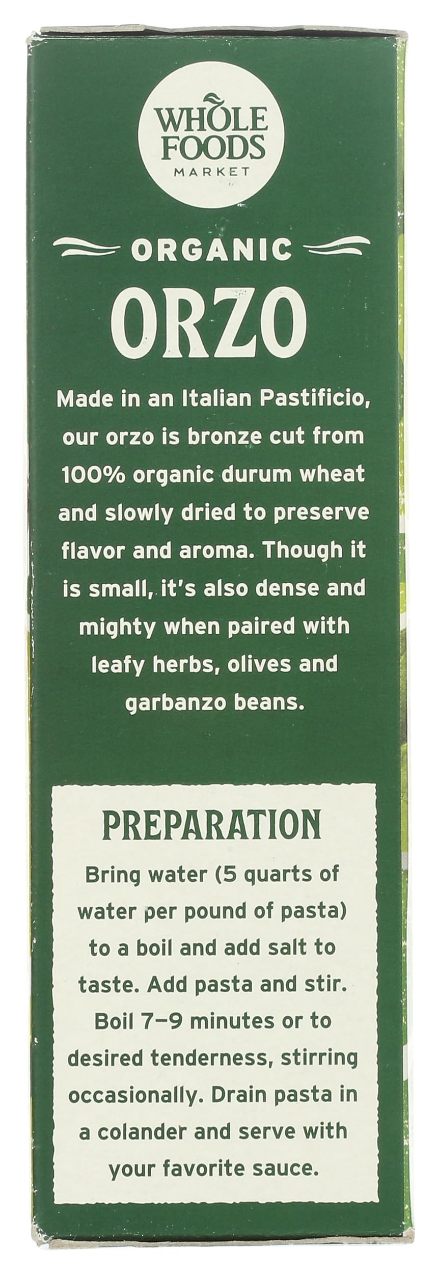 Whole Foods Market Organic Orzo Pasta - 16 Ounce (Pack of 1) - Healthy Grain Option, Perfect for Salads and Soups