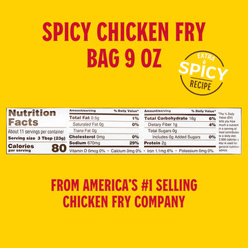 Spicy Chicken Fry Batter Mix 9 Oz. (Pack Of 1) - Seasoned And Ready To Use - Extra Spicy - Extra Crunchy - Filled With Cajun Fla