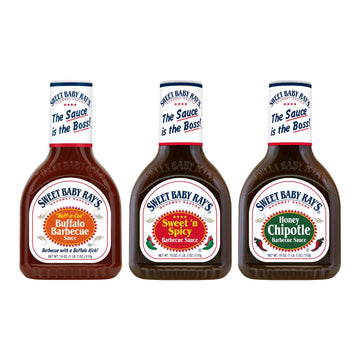 Sweet Baby Ray's Gourmet Barbecue Sauce Variety Pack - 1 Buff-a-Cue, 1 Sweet 'N Spicy, 1 Honey Chipotle. 3 CT. - Includes Sweet 