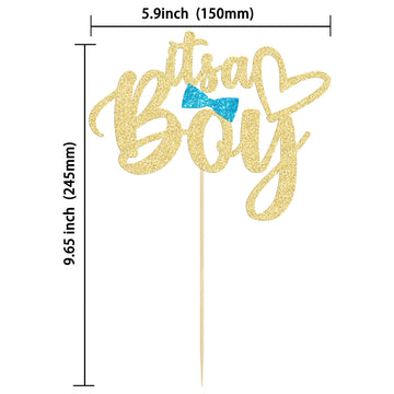 Gyufise 1 Pack Gold Glitter It'S A Boy Cake Topper Gender Reveal Cake Decoration Pick For Baby Shower Gender Reveal Baby Boy 1St