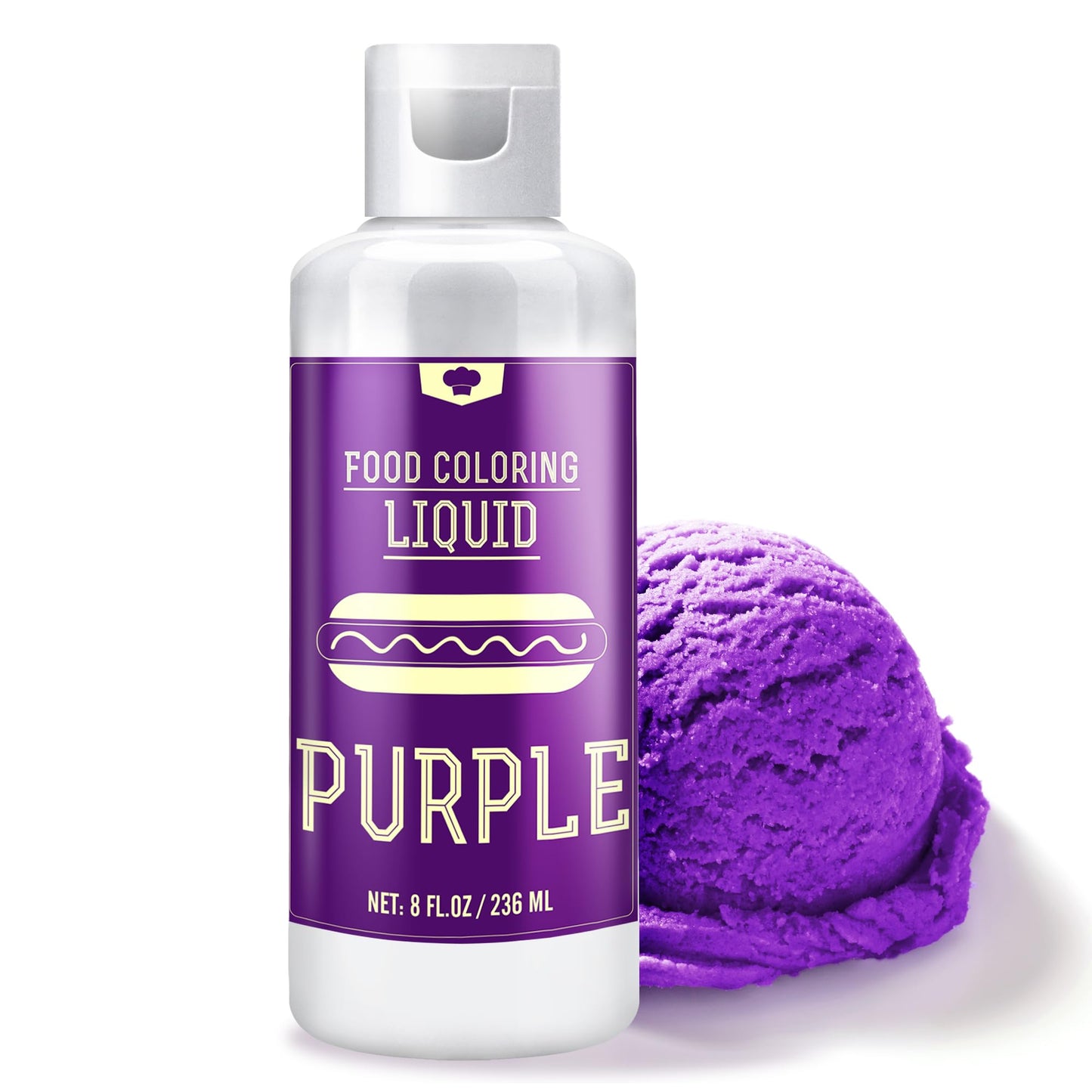 Vividye Food Coloring - Purple Liquid Dye for Baking, Icing, and Crafts - 240ml