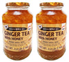 Al Amin Foods Ginger Tea with Honey - Korean Herbal Tea - 2 Glass Jars - 2.2 lb (1 kg) Each