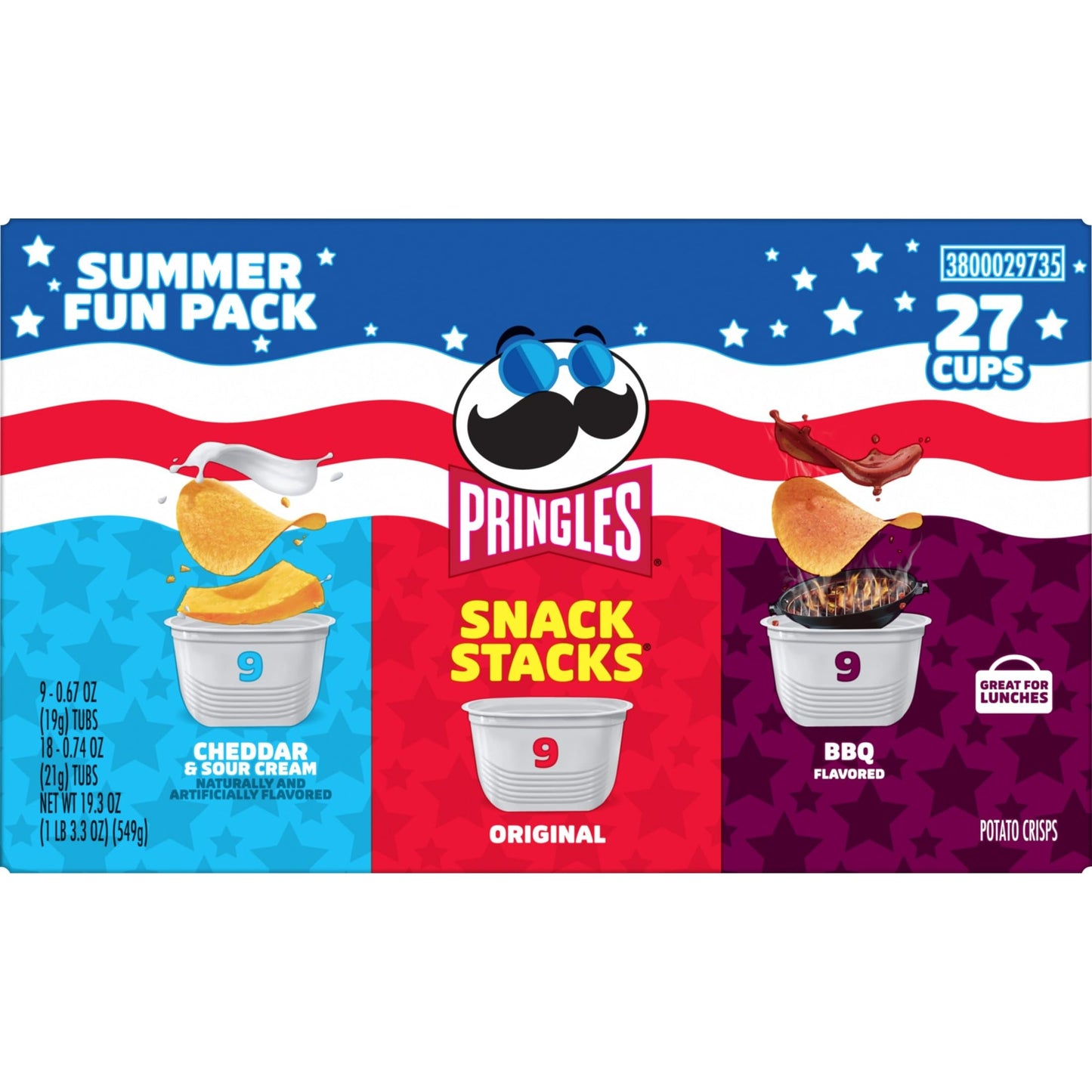 Pringles 3-Flavor 27Ct Summer Fun Pack