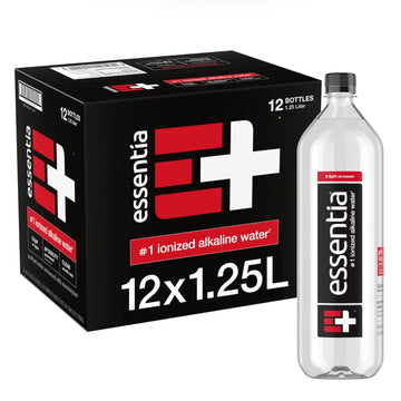 Essentia Water LLC , 99.9% Pure, Infused with Electrolytes for a Smooth Taste, pH 9.5 or Higher; Ionized Alkaline Water, Black, 