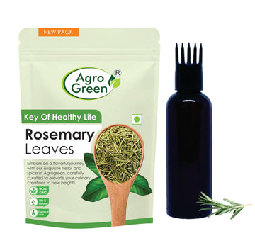 Agrogreen Rosemary Dried Leaves For Hair Growth With Applicator 100% Pure & Natural - Rosemary Herb Tea - 400Gm