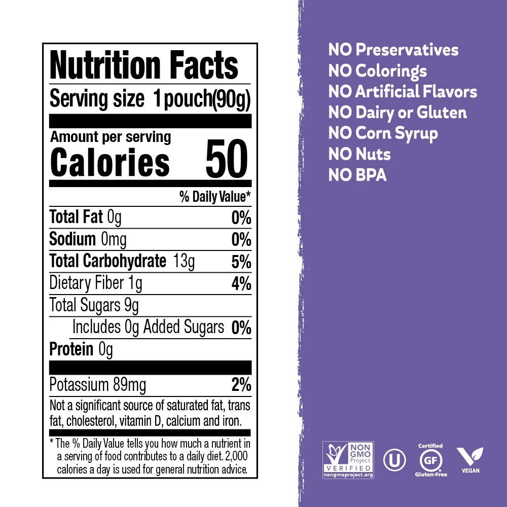 Buddy Fruits Snacks To Go Multifruit Unsweetened Applesauce 3.2Oz Pouch (18Pk) Gluten-Nut-Dairy-Preservatives-Bpa Free, Non Gmo,