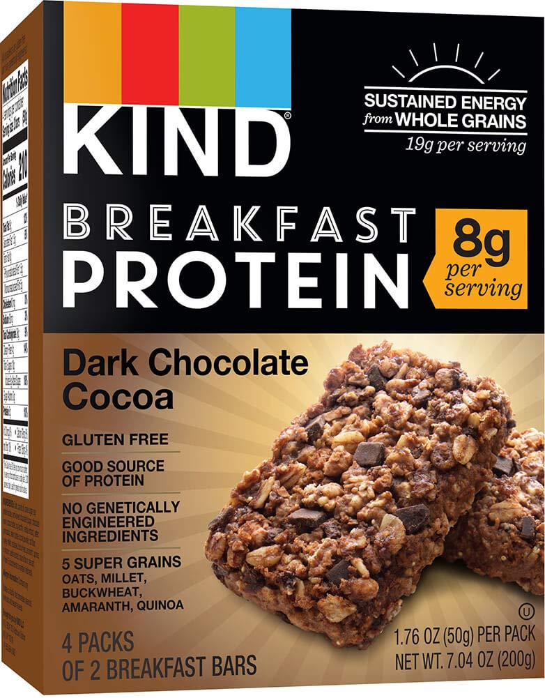 Generic Kind Breakfast Bars Variety Pack - 5 Piece Assortment, Includes Dark Chocolate, Honey Oat, Peanut Butter, Almond Butter