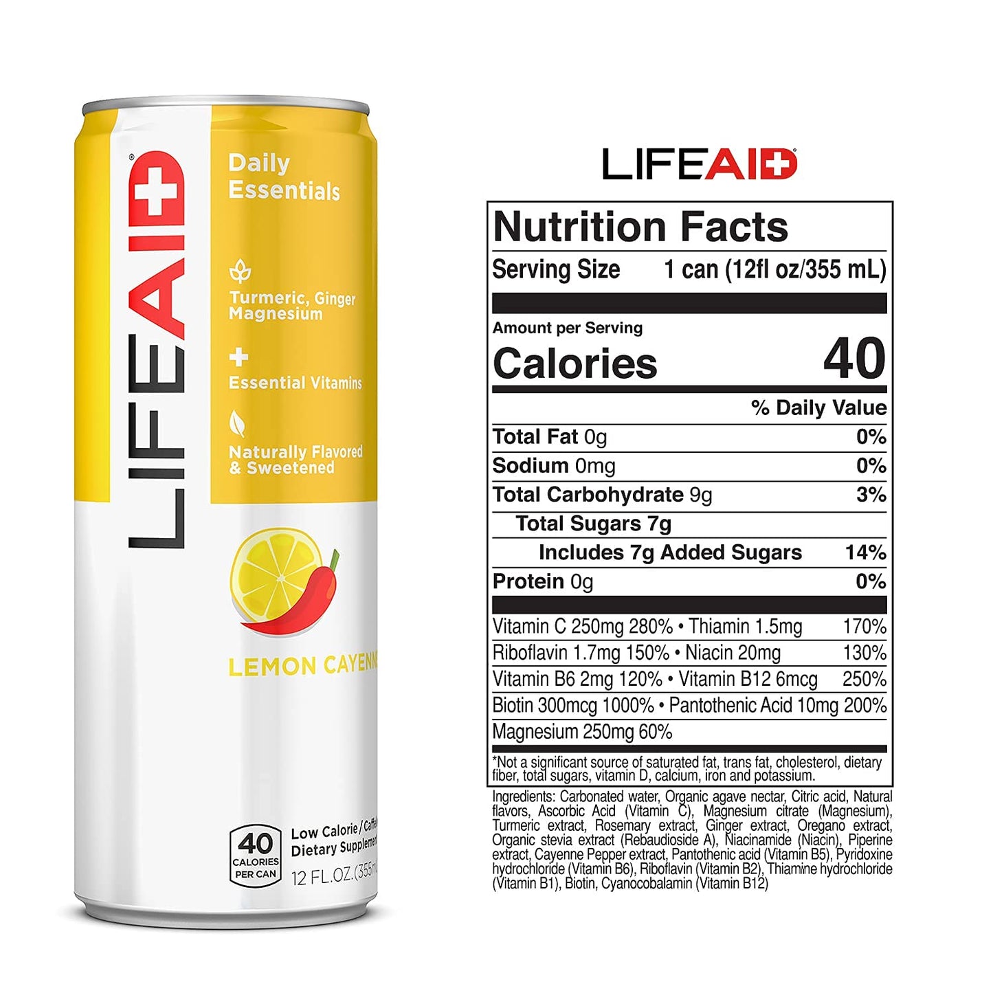 LIFEAID Vitality Blend Healthy Soda Replacement, Turmeric, Vitamin C, 12 Fl Oz, Vegan, GF, Lifeaid Thrive