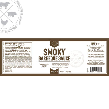 Lillies Q Smoky Barbeque Sauce, Gourmet BBQ, Sweet Brown Sugar, Gluten-Free, 156 oz, Model FGLIL126-1
