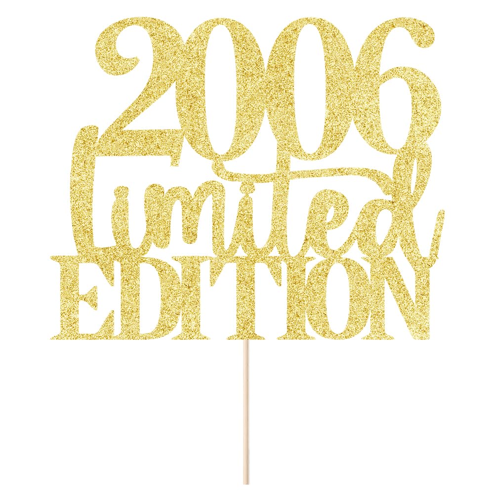 Limited Edition 2006 Cake Topper 19Th Birthday Happy Birthday Cake Topper Men And Women Cheer 19 Years Old Handmade Golden Glitt