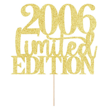 Limited Edition 2006 Cake Topper 19Th Birthday Happy Birthday Cake Topper Men And Women Cheer 19 Years Old Handmade Golden Glitt