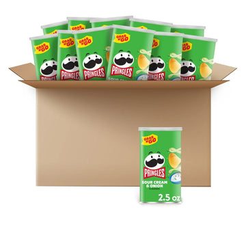 Pringles Potato Crisps Chips, Sour Cream & Onion, 2.5Oz (12 Count)
