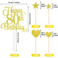 HOGRTi 80th Birthday Cake Decorations Set, Gold Series, Includes Cake Toppers, Candles, and Cupcake Picks