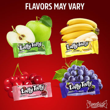 Laffy Taffy - Laffy Taffy Candy - Banana, Grape, Sour Apple, Flavors - Chewy & Tangy Laffy Taffy Bulk Candy Individually Wrapped