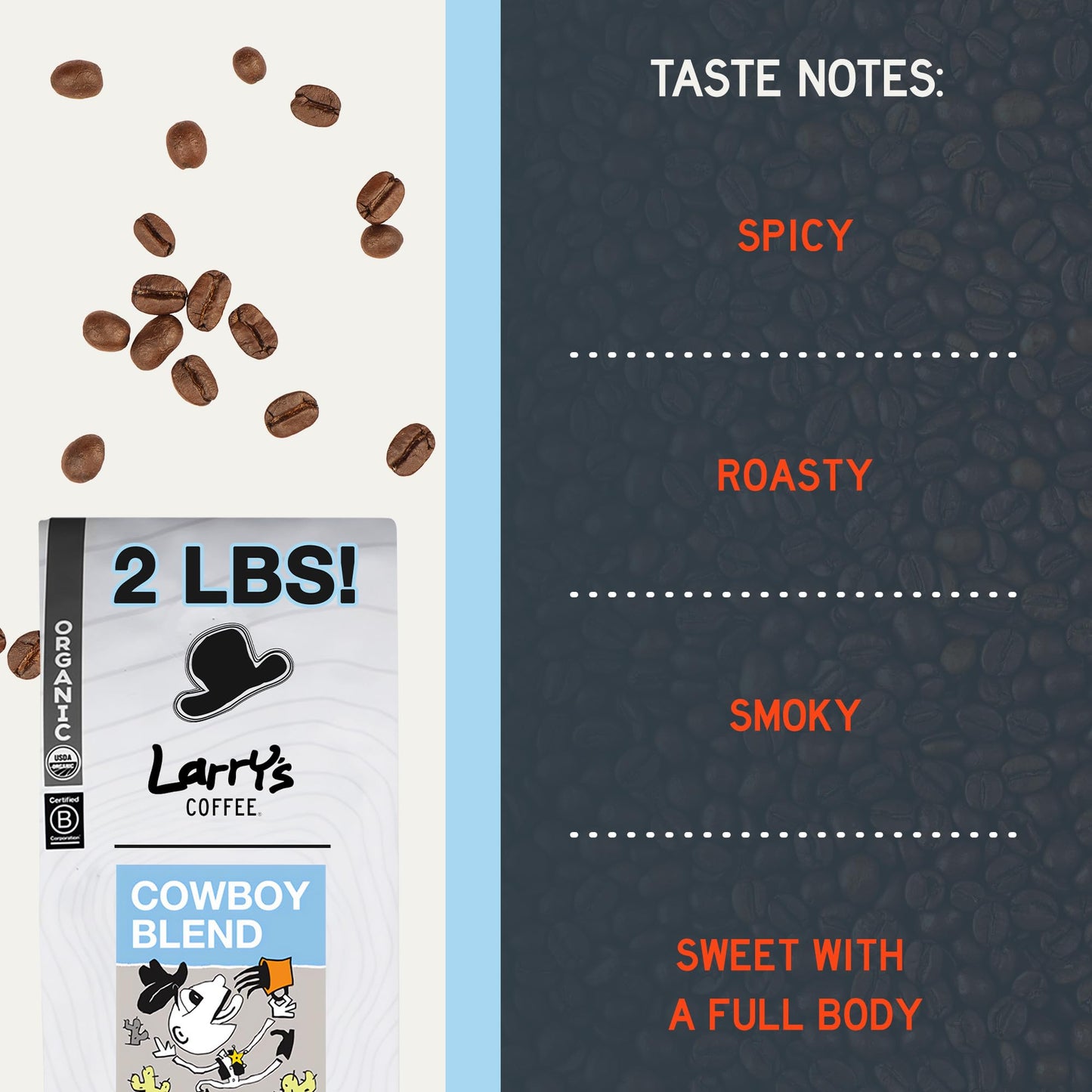 Larry'S Coffee Cowboy Blend - Whole Bean 2 Pound