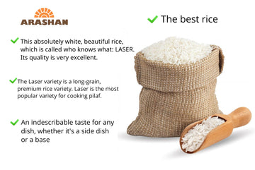 ARASHAN Premium White Long Grain Rice – Perfect for Pilaf & Plov, 5.5lb