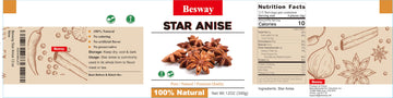 Besway Chinese Star Anise 12 Oz, Whole Star Anise, Fresh, Pure And Dried Anise Pods, Great For Cooking, Baking And Tea (340G)